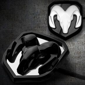 2009-18 RAM Lighted Grille Emblem,Black/Chrome