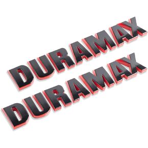 2019-2021 Duramax Emblems Badge for Silverado 2Pcs(Black-Red)