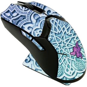 MightySkins Skin Compatible with Razer Viper Ultimate - Carved Blue | Protective, Durable, and Unique Vinyl Decal wrap Cover | Easy to Apply, Remove, and Change Styles | Made in The USA