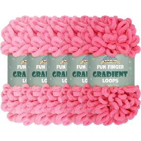 JubileeYarn Fun Finger Gradient Loops Yarn - Jumbo Polyester - 100g/Skein - Ceres - 4 Skeins