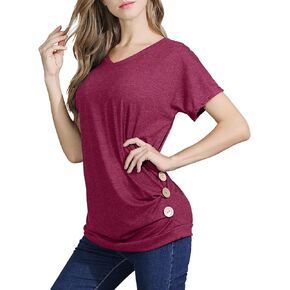 Womens Summer Tops Casual Short Sleeve Shirts Fashion Clothes Ladies Tshirts Trendy Tunic