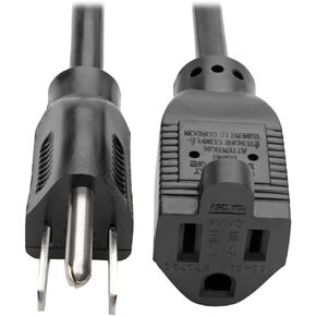 Tripp Lite Standard Power Extension Cord Cable 18 AWG 120V/10A NEMA 5-15R to NEMA 5-15P Black 3ft 3' (P022-003)
