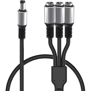 Y Splitter DC Extension Cord, 1 Male to 3Female 5.5mm x 2.1mm DC 12V Power Extension Cable, 3 Way DC Power Splitter Adapter Cable for Security Camera,LED Strip Lights,CCTV Surveillance