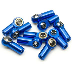 RC-Hub 10Pcs Link Rod End Joint Aluminum M3 Metal Ball End Head Holder Tie for 1/10 RC D90 Axial SCX10 F350 (Blue)