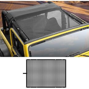 من أجل TJ Sunshade، جزء علوي بيكيني شبكي من الشمس متوافق مع Jeep Wrangler TJ 1997-2006 (أسود)