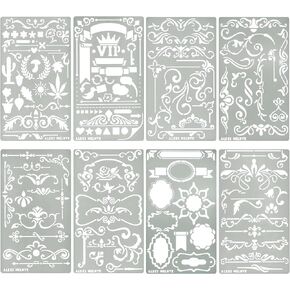 Aleks Melnyk No.42 Metal Journal Stencils, Flowers and Vines, Ornament, Vintage, Finds Small Stencils Patterns, Templates for Painting on Wood, on Walls, Furniture Crafts, Bullet Journaling