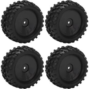 Alomejor 4pcs RC Rubber Tires 82MM Front Rear RC Tires and Wheel Rims Set for 144001 1/14 RC Off Road Car
