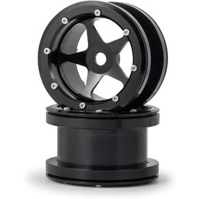 RC-Hub 1Pcs 2.2" Alloy Beadlock Wheels/Rims for 1:10 Crawler Wraith RC Car, Black (Black1)
