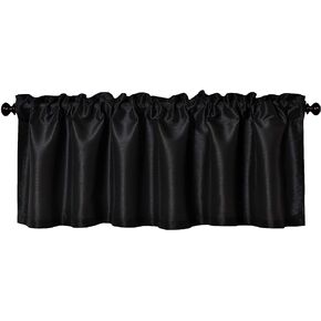 Aiking Home Solid Faux Silk Window Valance, Silver-Size 56''x16''