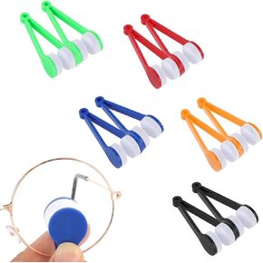 10 Pcs Glasses Cleaner, Eyeglass Microfiber Spectacles Cleaner, Mini Eyeglass Cleaner Tool, Soft Cleaning Clip for Sunglasses, Sun Glasses, Eye Glasses Surface Cleaner (5 Colors)