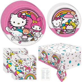 Unique Hello Kitty Birthday Decorations Pack – Serves 8 Guests, Hello Kitty Plates and Napkins, Tablecloth, Checklist – Hello Kitty Birthday Party Supplies
