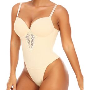 NonEcho Shapewear for Women Tummy Control Bodysuit Slimming Body Shaper Waist Trainer Underwear V Neck Tank Top