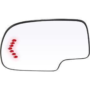 X AUTOHAUX Left Driver Side Mirror Glass Replacement Power Power Heated Signal for Chevy Silverado Suburban for GMC Sierra Yukon Tow Mirror 03-07