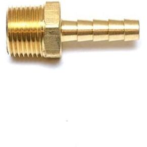 1/4" Hose ID/Hose Barb to 3/8" Male NPT MIP MPT Straight Brass Fitting Fuel/Air/Water/Boat/Gas/Oil WOG
