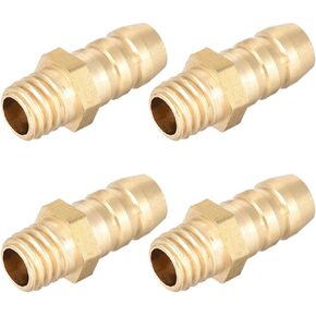 uxcell Brass Fitting Connector Metric M6-1 Male to Barb Fit Hose ID 6mm 4pcs