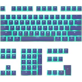 Happy Balls PBT Keycaps Backlit Pudding Keycap مجموعة Doubleshot ملف تعريف OEM شفاف مع حامل أغطية المفاتيح وساحب للوحة المفاتيح الميكانيكية 61/87 TKL/104/108 MX (بودنغ أبيض)