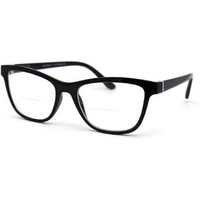 SA106 Womens Horn Rim Rectangular Bi-focal Reading Glasses
