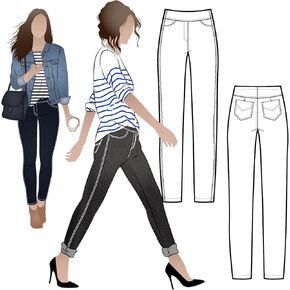 Style Arc Sewing Pattern - Georgie Stretch Woven Jean (Sizes 04-16)