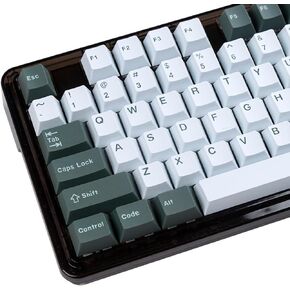 WOB Black White PBT Keycaps 173 Keys Cherry Profile Doubleshot Custom Keycaps Set ISO ANSI Layout for 60% 65% 75% 95% Cherry MX Switches Mechanical Gaming Keyboards