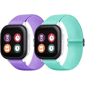 Fintie 2-Pack Nylon Watch Band Replacement Compatible with Gizmo Watch 3 2 1 / Gabb Watch 3 2 1 for Kids Boys Girls, Breathable Elastic Sport Loop Bands