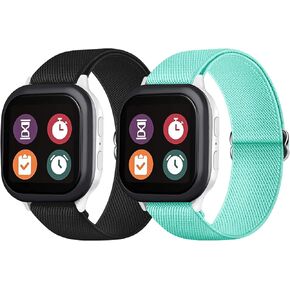 Fintie 2-Pack Nylon Watch Band Replacement Compatible with Gizmo Watch 3 2 1 / Gabb Watch 3 2 1 for Kids Boys Girls, Breathable Elastic Sport Loop Bands