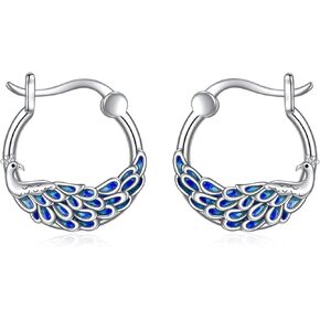 POPLYKE Sloth/Spider/Peacock Earrings for Women Sterling Silver Huggie Hoop Earrings Jewelry Gifts for Girls in Kuwait