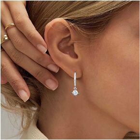 Vintage Cz Crystal Dangle Earrings Gold Rhinestone Huggie Hoop Earrings Small Cz Dot Earrings Cubic Halo Earrings Jewelry for Women and Girls
