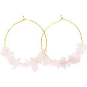 SALTY CALI- Gold and Silver Plated Hoop Earrings for Women- Made with Shells, Gemstones and Pearls