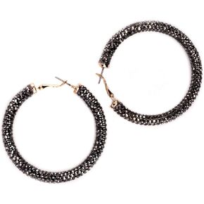Charm Crystal Hoop Earrings for Women, Gold Plated Rhinestone Hoop Earrings for Women Fashion Jewelry on Any Occasion