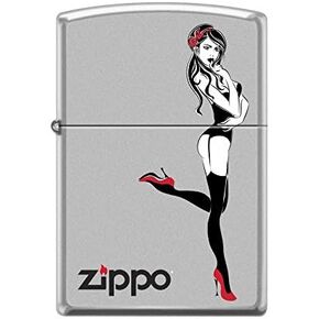 Zippo ولاعة بتصميم مخصص، سيدة مثيرة ترتدي كعبًا أحمرًا ومقاومًا للرياح - علبة ولاعة سجائر رائعة مصنوعة في الولايات المتحدة الأمريكية، إصدار محدود ونادر in Kuwait
