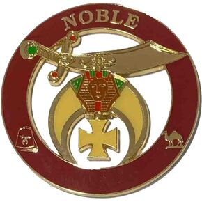 Shriner Auto Emblem Scimitar and Crescent with The Maltese Cross.