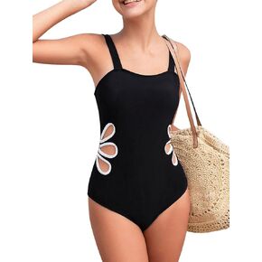 Girl's Solid Cut Out Sleeveless One Piece Swimsuit Y2K Bathing Suits Swimwear Beachwear