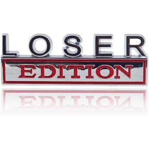 Universal Lose Edition Emblem Sticker Replacement Car Truck SUV Compatible with Ford F150 Jeep Dodger Chevrolet Chevy Silverado Badge Tailgate Badge Front Grille Hood Trunk (Black+White)