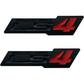 Pair Set ZR1 Style LS4 Grand Prix Emblem 3D Fender Badge Sticker Nameplate Decal Replacement for ZR1 (Black Red)