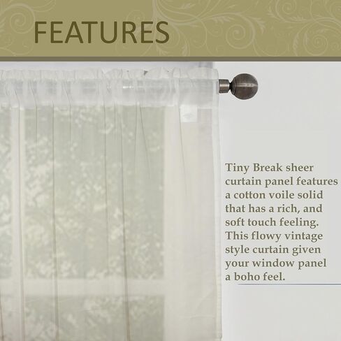 White Cotton Curtains 84 Inch Length for Living Room, Rod Pocket Soft Touch Cotton Light Filtering Voile Sheer Curtain for Bedroom - 60 x 84 Inch - White - Set of 2 in Kuwait