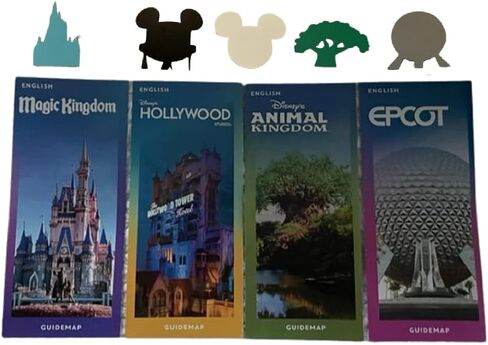 Parks Guide Map Information Brochures Set of (4) Magic Kingdom Epcot Animal Kingdom Hollywood Studios with Bonus Diecuts! in Saudi Arabia