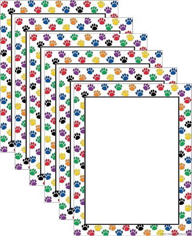 Teacher Created Resources TCR4769-6 Colorful Paw Prints Computerpaper, 6 Packs in Saudi Arabia