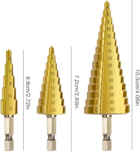 Zhushan 5pcs Step Drill Bit Set,High Speed Step Drill Bit, HSS Cobalt Multiple Hole 50 Sizes Titanium Step Drill Bit with Aluminum Case in Saudi Arabia