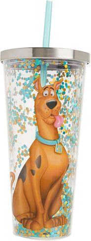 Spoontiques - Diamond Tumbler - Textured Cup with Straw - Double Wall Insulated and BPA Free - Charlie Brown & Snoopy - Yellow - 20 oz in Saudi Arabia
