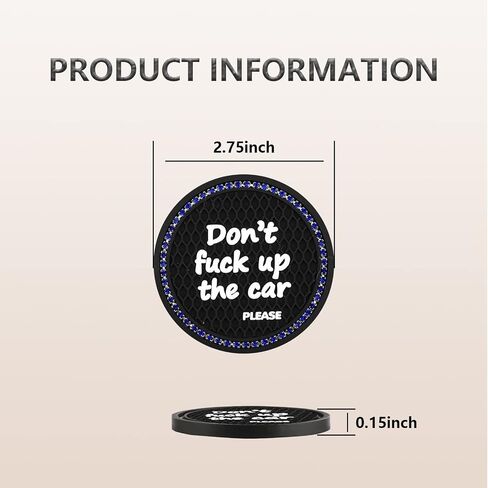 2 PCS Bling Car Cup Coaster, 2.75 Inch Crystal Rhinestone Cup Holder Coaster, Universal Anti Slip Shockproof Coasters Insert Cup Mat for Most Cars (Black & Blue) in Saudi Arabia