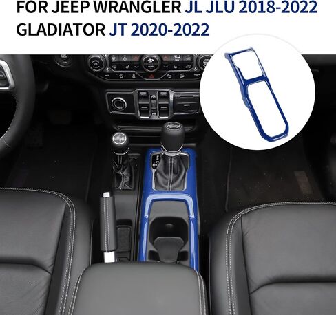 RT-TCZ for Jeep JL Gear Shift Cup Holder Panel Trim Cover for Jeep Wrangler JL JLU Gladiator JT 2018-2024 Blue Interior Accessories in Saudi Arabia
