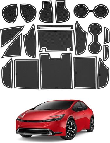 SHAOHAO لـ 2023 2024 Toyota Prius فتحة الباب، لـ 2023 2024 Toyota Prius LE XLE Limited المضادة للغبار فتحة السيارة الحصير Prius 2023 2024 ملحقات فتحة بوابة السيارة حامل الأكواب بطانات وحدة التحكم in Kuwait
