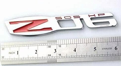 3 قطع شعارات كورفيت C6 Z06 تشيفي، شارات ثلاثية الأبعاد 505 حصان استبدال الحاجز لسيارة شيفروليه كورفيت C6 2006-2013 (أسود وأحمر) in Kuwait