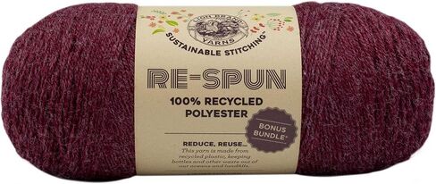 Lion Brand Re Spun Parchment 126-099 (3-Skeins - Same Dye Lot) Worsted Medium #4 Polyester Yarn for Crocheting and Knitting with Project Bag in Saudi Arabia