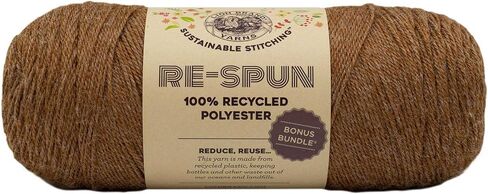 Lion Brand Re Spun Parchment 126-099 (3-Skeins - Same Dye Lot) Worsted Medium #4 Polyester Yarn for Crocheting and Knitting with Project Bag in Saudi Arabia