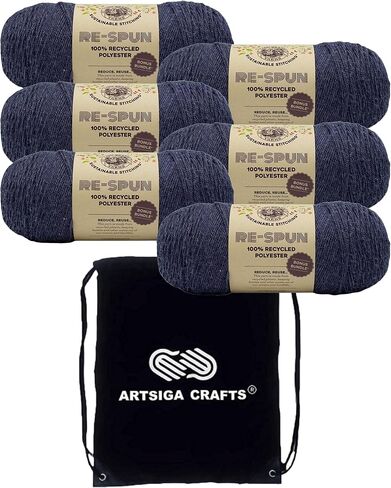 Lion Brand Re Spun Parchment 126-099 (3-Skeins - Same Dye Lot) Worsted Medium #4 Polyester Yarn for Crocheting and Knitting with Project Bag in Saudi Arabia