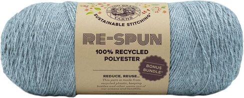 Lion Brand Re Spun Parchment 126-099 (3-Skeins - Same Dye Lot) Worsted Medium #4 Polyester Yarn for Crocheting and Knitting with Project Bag in Saudi Arabia