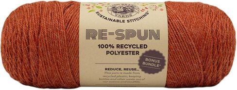 Lion Brand Re Spun Parchment 126-099 (3-Skeins - Same Dye Lot) Worsted Medium #4 Polyester Yarn for Crocheting and Knitting with Project Bag in Saudi Arabia