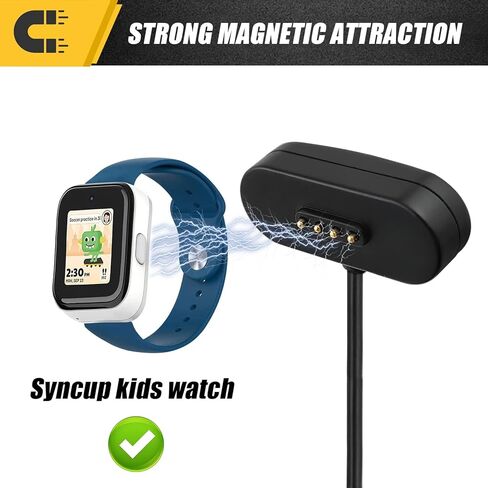 كابل شاحن مغناطيسي متوافق مع ساعة SyncUp Kids الذكية، سلك شحن سيارة USB مريح للخارج بطول 3.3 قدم مناسب لساعة SyncUp Kids، قطعتان in Kuwait