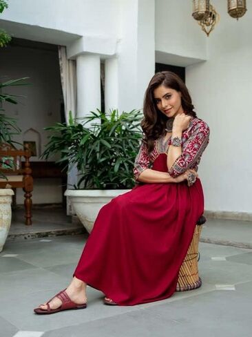 Women's Rayon Printed Anarkali Kurti | Pakistani Style Rayon Printed Kurti For Women | Ready to wear in Saudi Arabia